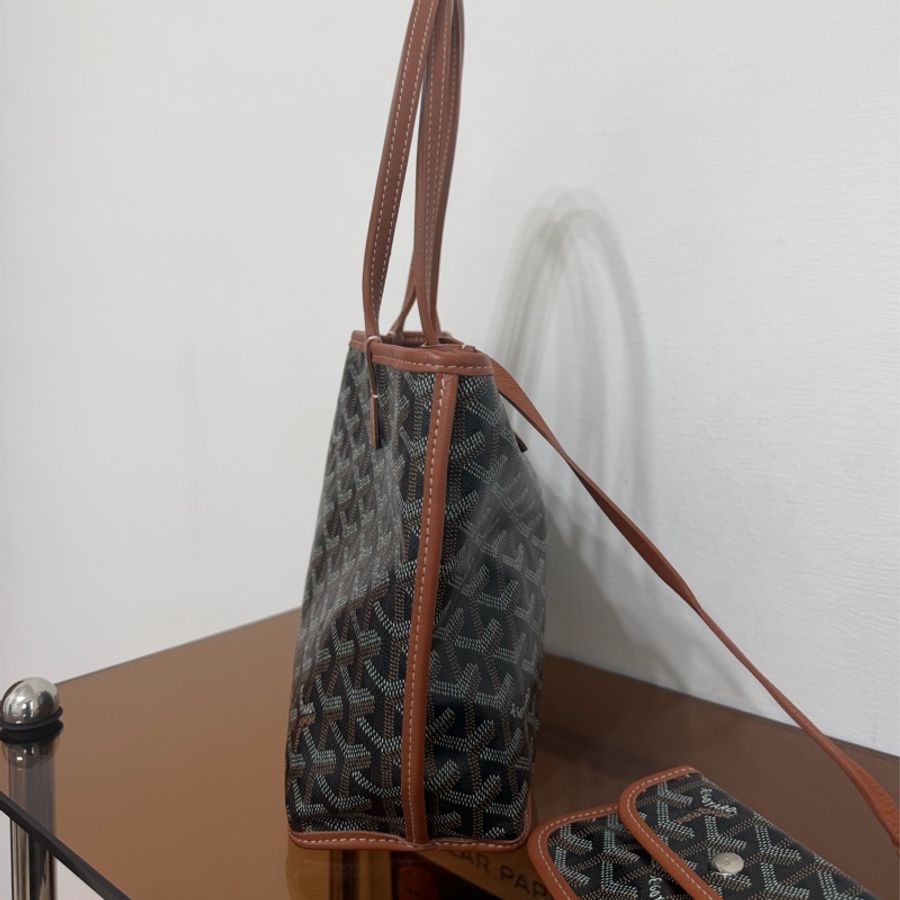 #極新 Goyard Mini Tote Anjou 棕色-6