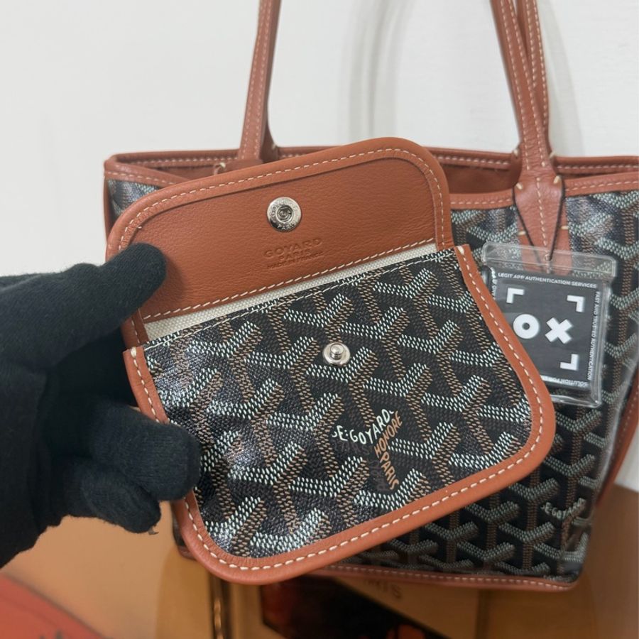 #極新 Goyard Mini Tote Anjou 棕色-16