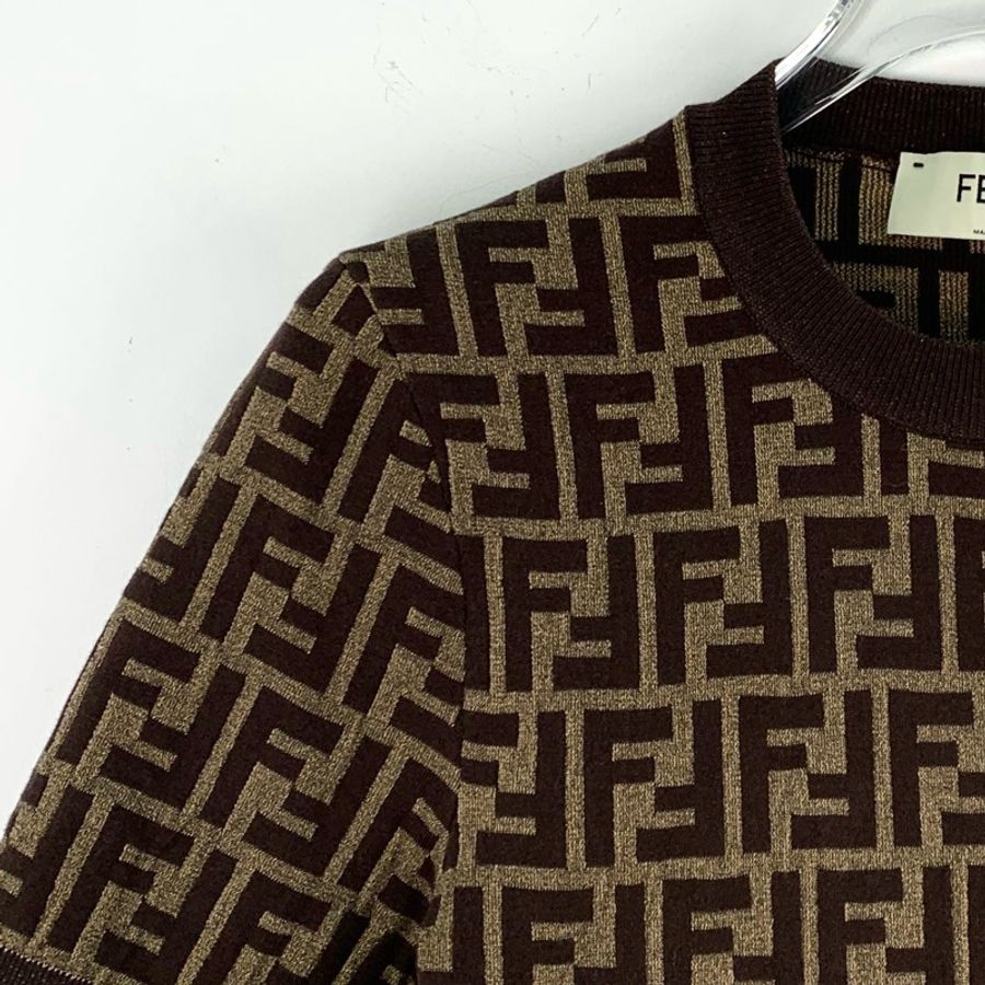 Fendi 24款 深棕色老花满印短袖 M码-5
