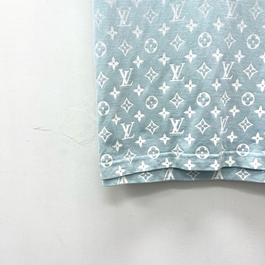Louis Vuitton 23款 天蓝色logo老花渐变短袖T恤 XL码-3