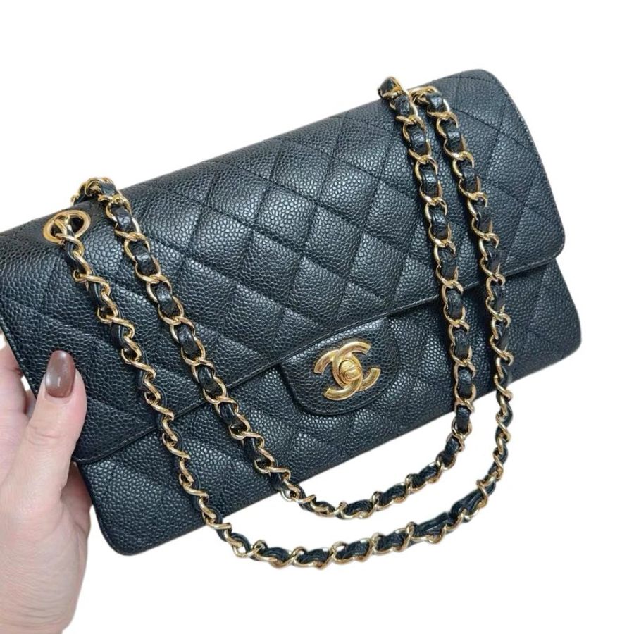 CHANEL 黑金雙C扣鏈條包CF-6