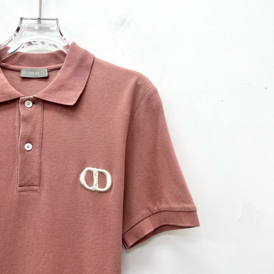Dior 粉色CD字母Polo衫 S码-2