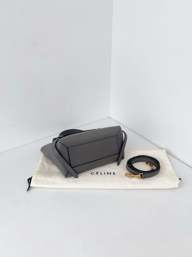✨Celine|經典belt mini鯰魚包|最受歡迎大象灰金扣|98新-6