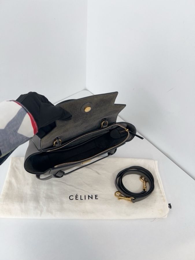 ✨Celine|經典belt mini鯰魚包|最受歡迎大象灰金扣|98新-8
