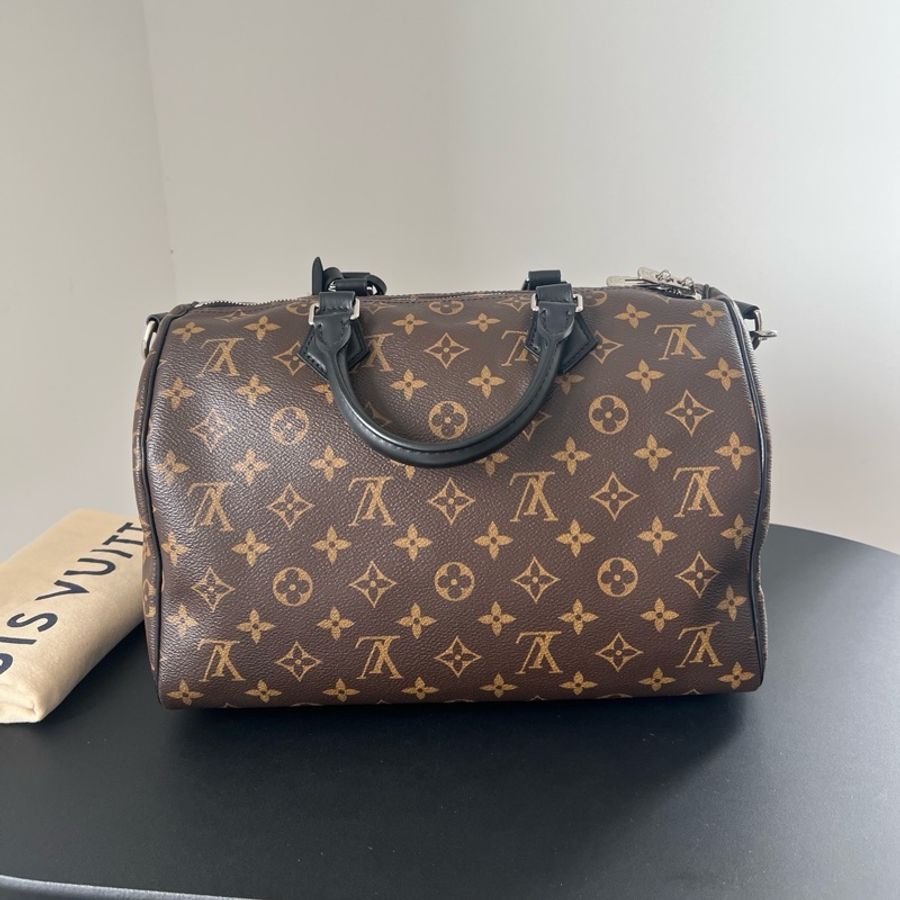 Louis Vuitton路易威登Lv speedy soft 30手提包單肩包斜挎包,銀扣 芯片款,-4