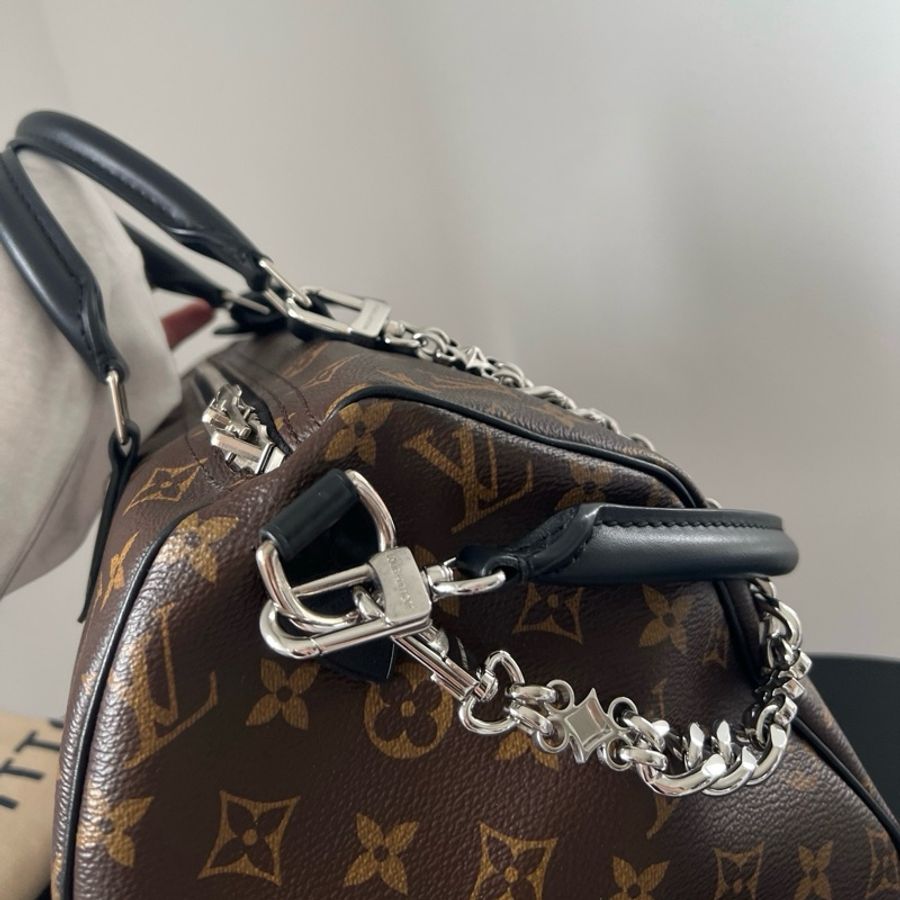 Louis Vuitton路易威登Lv speedy soft 30手提包單肩包斜挎包,銀扣 芯片款,-8