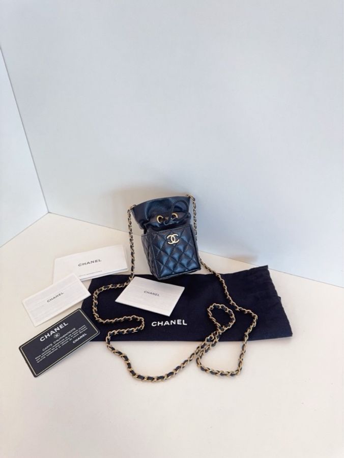 💎Chanel香奈兒|黑金抽繩燒賣包|菱格mini鏈條包VIC限定|98新31開 卡標齊全-1