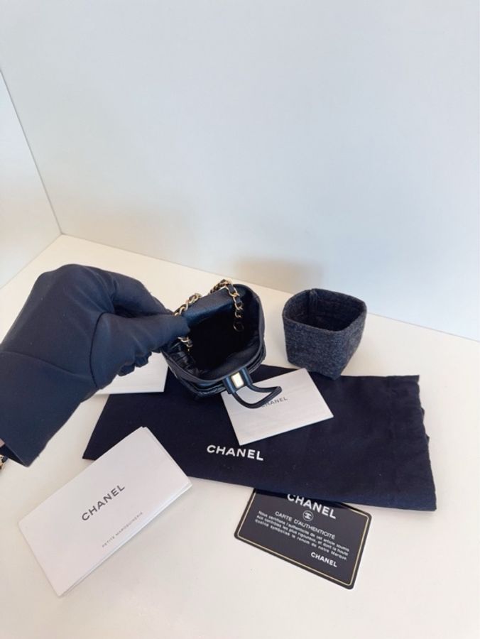 💎Chanel香奈兒|黑金抽繩燒賣包|菱格mini鏈條包VIC限定|98新31開 卡標齊全-8