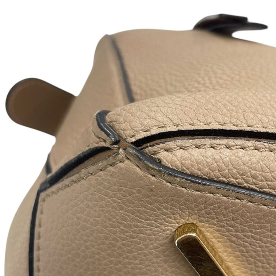 LOEWE 羅威 PUZZLE MEDIUM 中號拼圖包 皮革 沙色 金釦-6