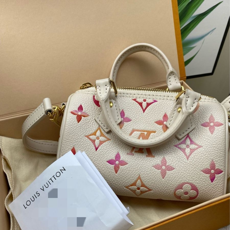 LV Speedy Nano 草莓漸變包 芯片款-1