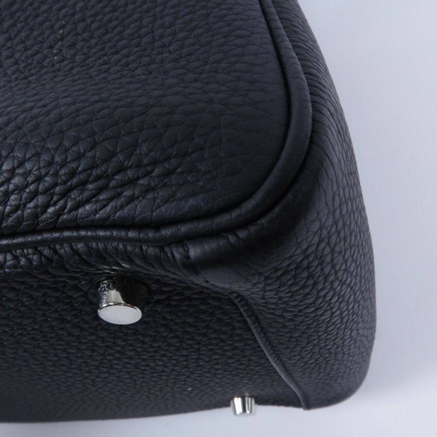 HERMES Clemence皮革Lindy 30手挽肩背兩用袋Noir-11