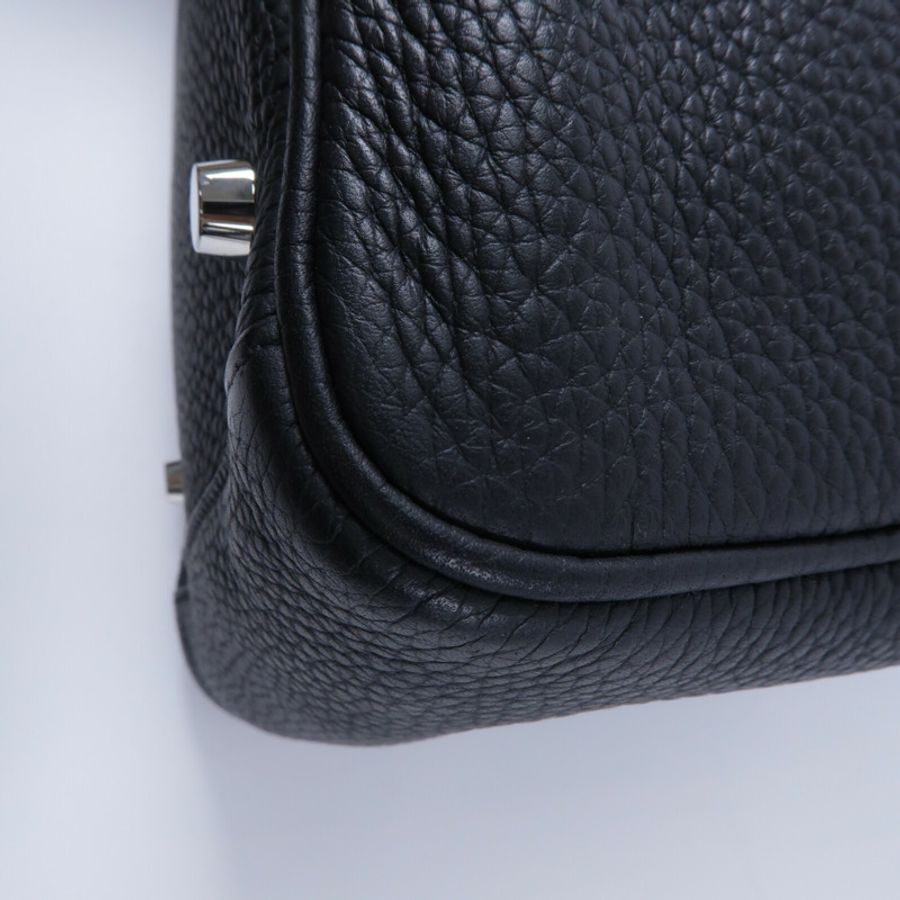 HERMES Clemence皮革Lindy 30手挽肩背兩用袋Noir-12