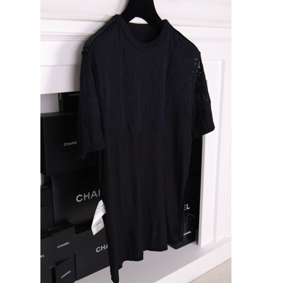 Givenchy黑色星星浮雕花纹圆领短袖上衣外套-7