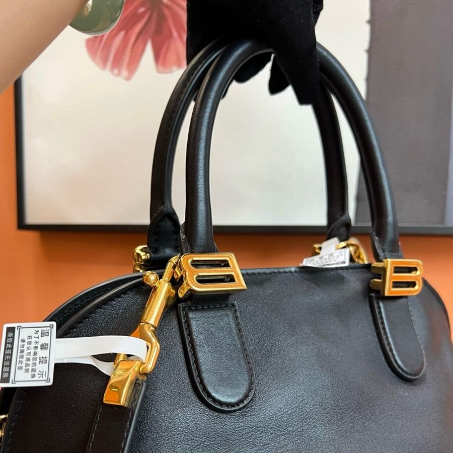 balenciaga巴黎世家 bolero 手提包單肩包 黑色 金扣-4