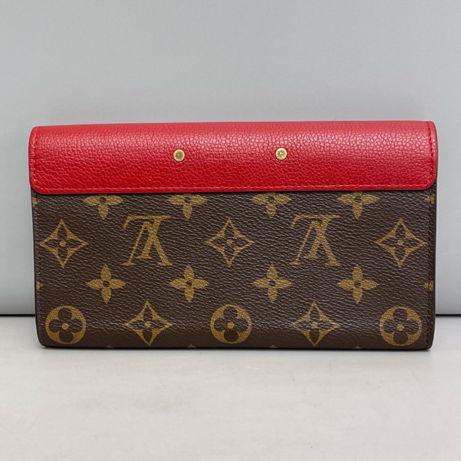 Louis Vuitton 路易威登 palla紅色皮拼老花傳奇長款錢包 尺寸19×11×3-1