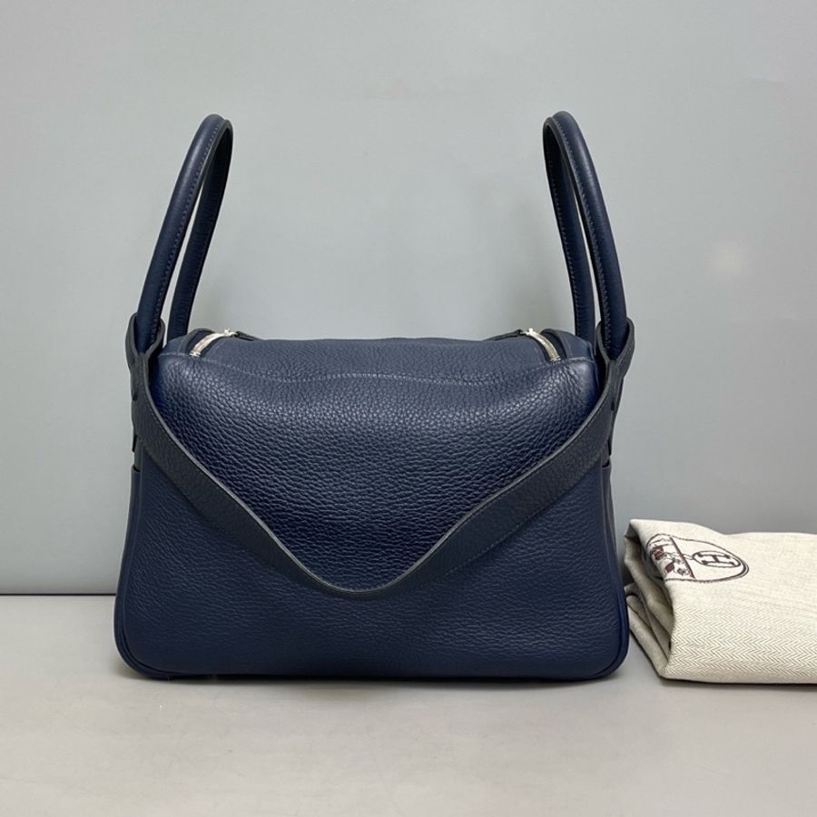 Hermes愛馬仕 Lindy26 藍色銀扣 全皮 手提單肩包 尺寸 26×17×13 附件 塵袋 框M刻-1