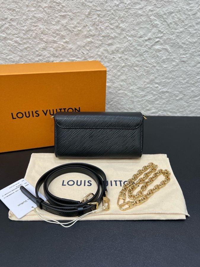 Lv 路易威登Pochette Twist West Epi 新款水波紋黑金-1