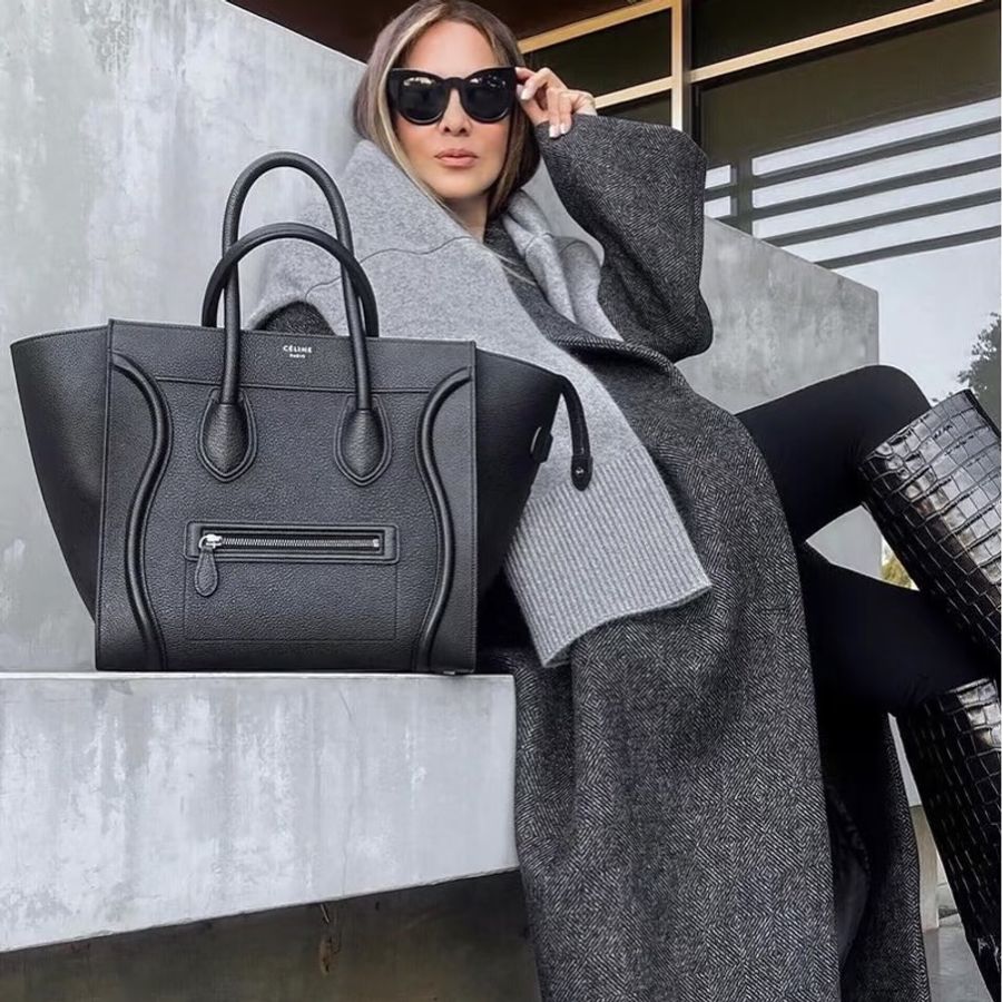 Celine賽琳 Classic Luggage經典黑色全牛皮笑臉包中號🤗-20