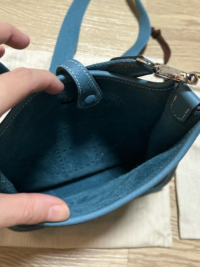 Hermes mini Evelyne 16牛仔藍-5
