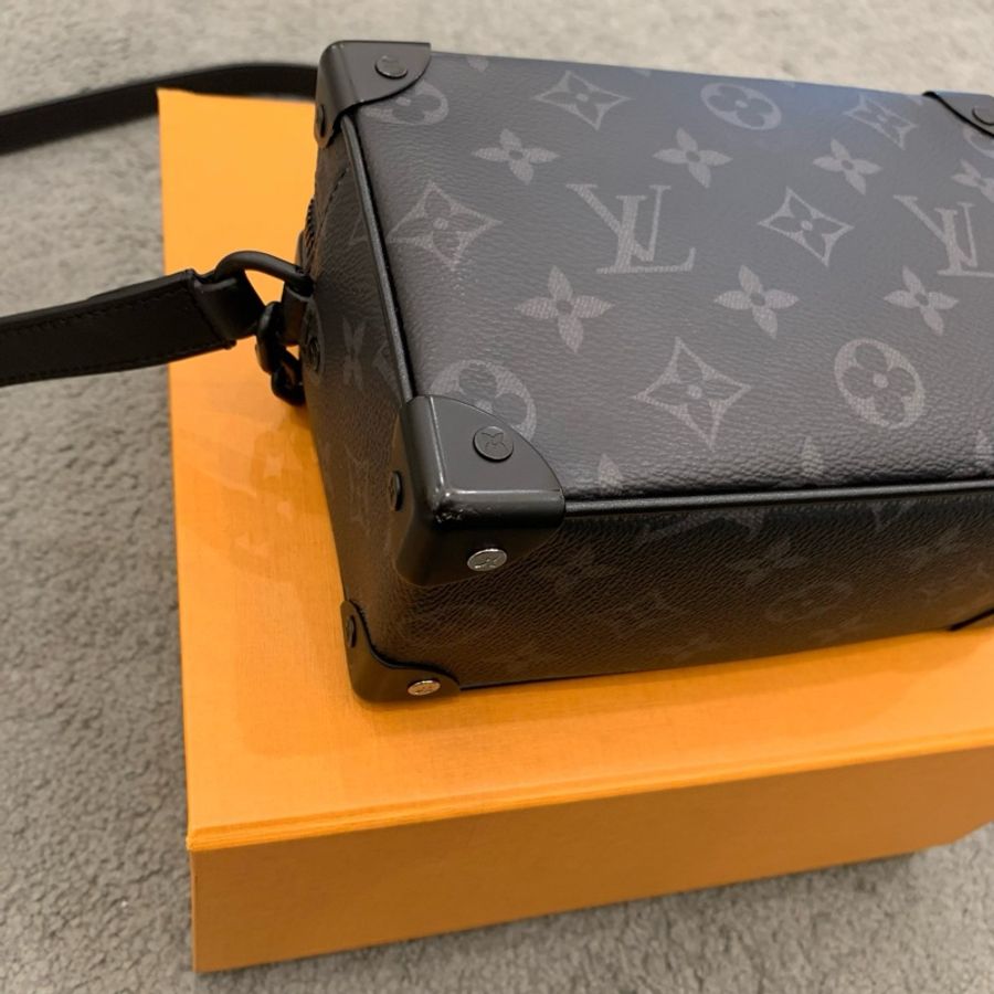 LV 路易威登 Soft Trunk 黑武士 黑色老花軟盒子鏈條包 芯片款 26年票-8