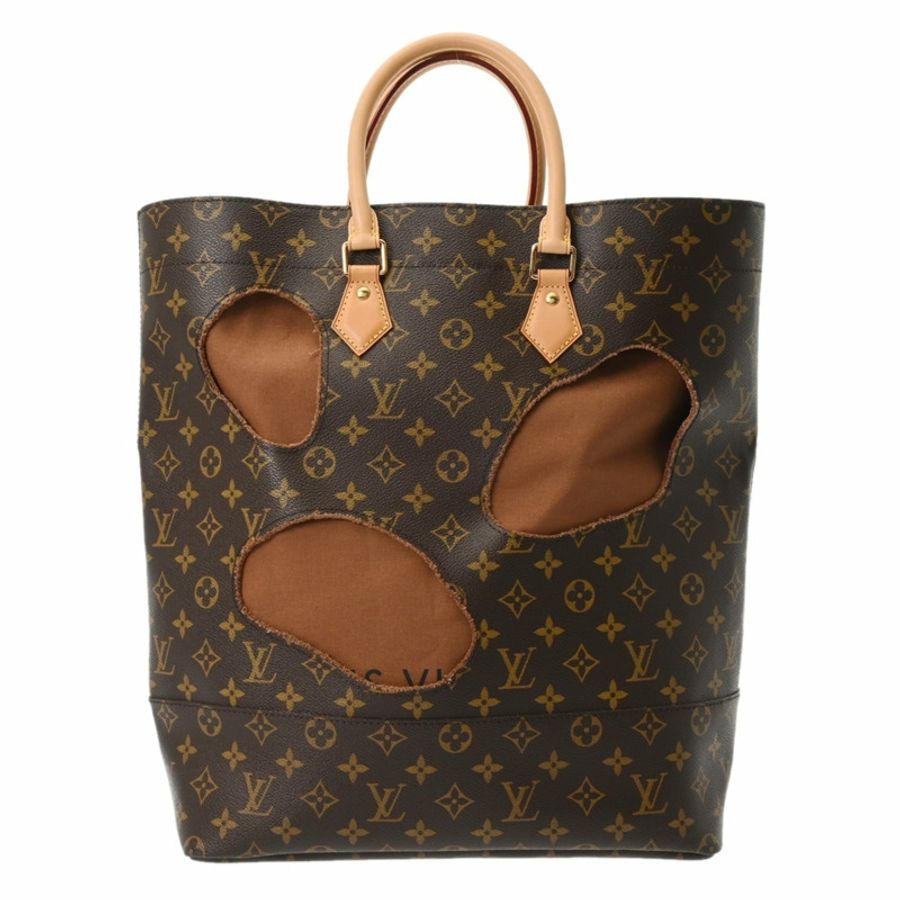 路易威登 (LOUIS VUITTON) 路易威登 Monogram Withholes Rei Kawakubo 聯名棕色 M40279 女士帆布手提包 A 級二手 Ginzo-1