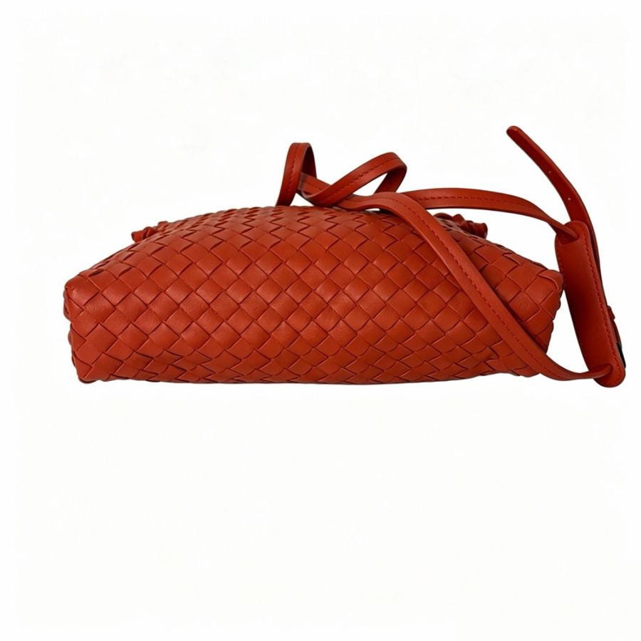 BV 葆蝶家/Bottega Veneta 紅色斜背包羊皮-5