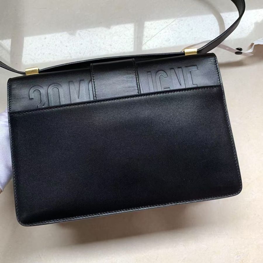 DIOR迪奧 30 Montaigne 可調節可拆卸皮質肩帶 光面牛皮革 斜挎單肩包-10