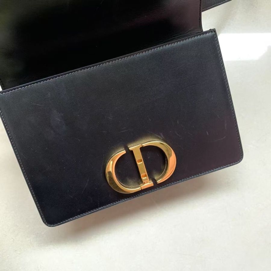 DIOR迪奧 30 Montaigne 可調節可拆卸皮質肩帶 光面牛皮革 斜挎單肩包-14