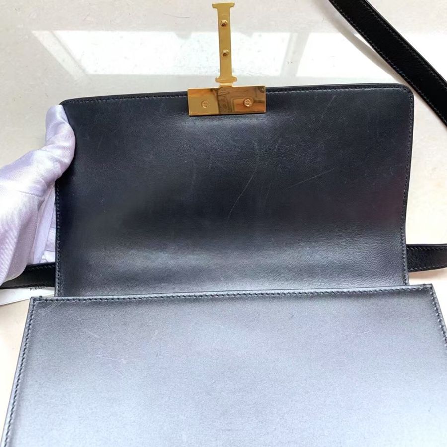 DIOR迪奧 30 Montaigne 可調節可拆卸皮質肩帶 光面牛皮革 斜挎單肩包-16