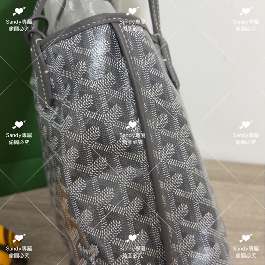 新款🈶包夾🌟 狗牙 mini tote 菜籃 灰色 全新全配🩶-17