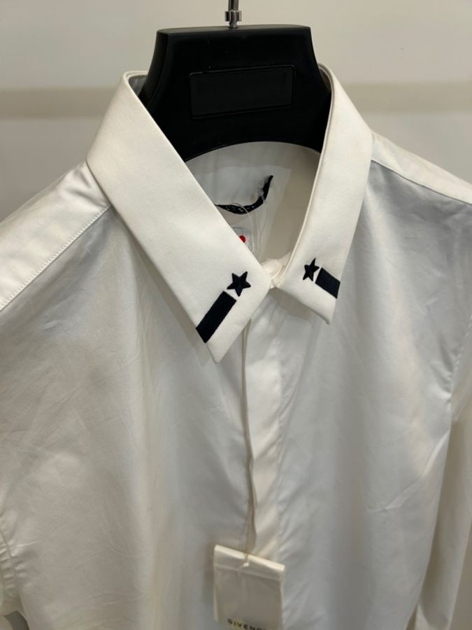 Givenchy白色 刺繡 星圖騰 長袖襯衫 39碼-2