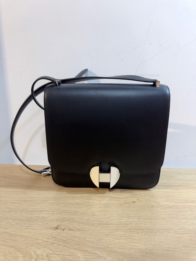 Hermes✨愛馬仕 2002-20黑色 夜光白色琺瑯釦 台灣購證-5