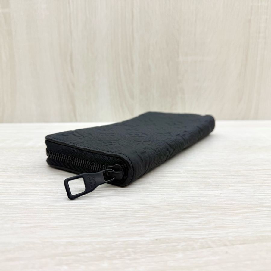 LV近全新超值✨黑壓紋牛皮橫式拉鍊錢包M11721(專櫃43500-3