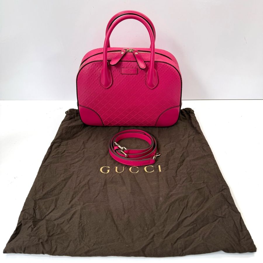 GUCCI 古馳 桃紅色DIAMANTE手提斜背2WAY包 354224-2