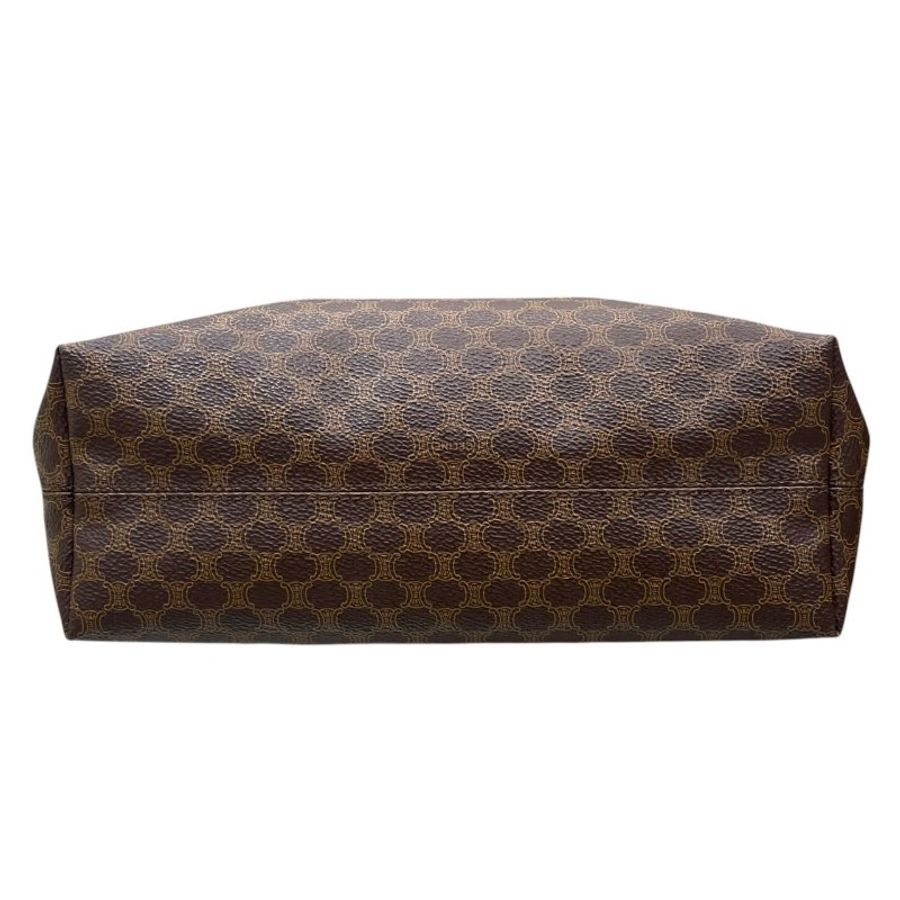 CELINE 思琳 Macadamia 手提包 PVC帆布 棕色 金釦-4