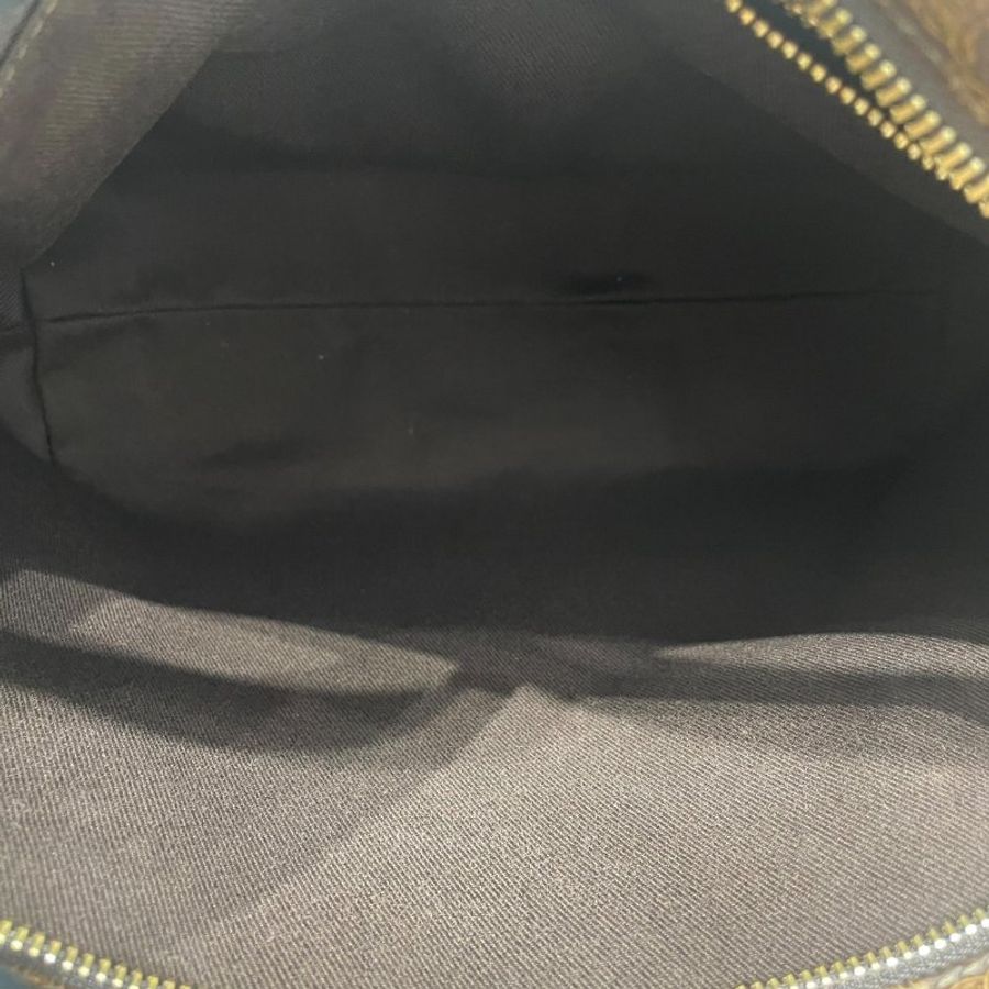 CELINE 思琳 Macadamia 手提包 PVC帆布 棕色 金釦-12