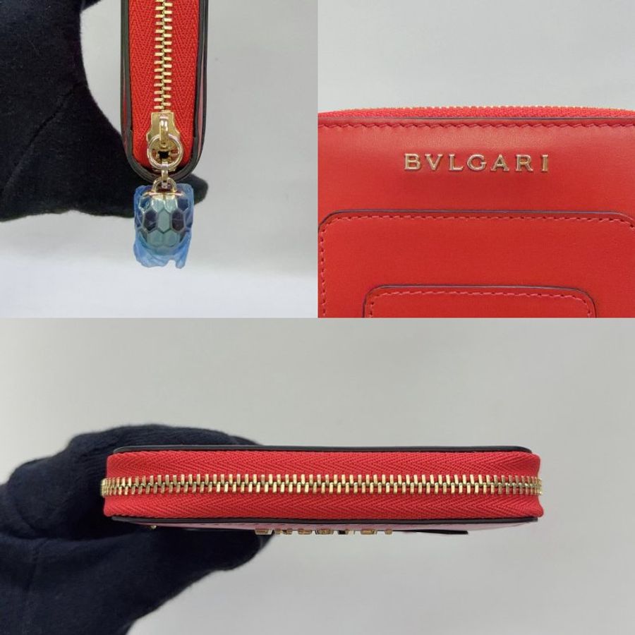 BVLGARI Serpenti蛇頭拉鍊零錢卡包-5