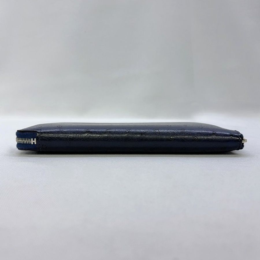 HERMES 鴕鳥皮ㄇ字拉鍊長夾-8