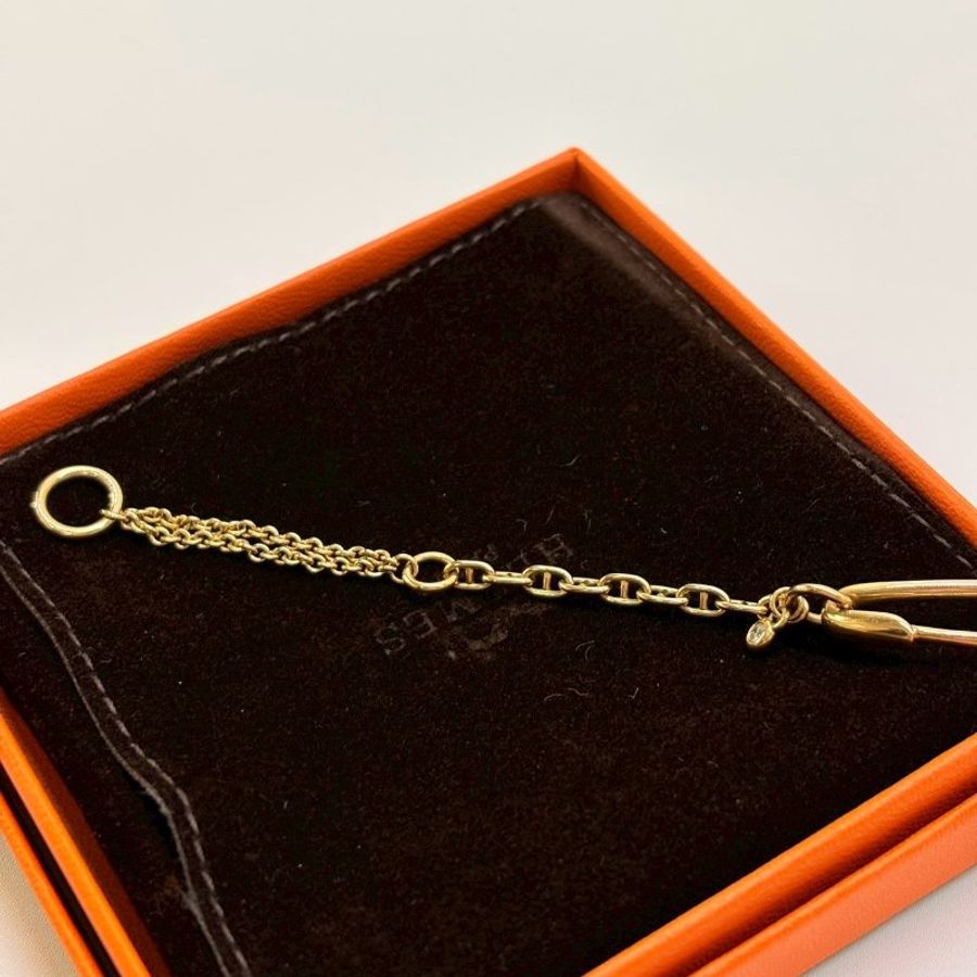 HERMES 18K玫瑰金鑽石手鍊-3