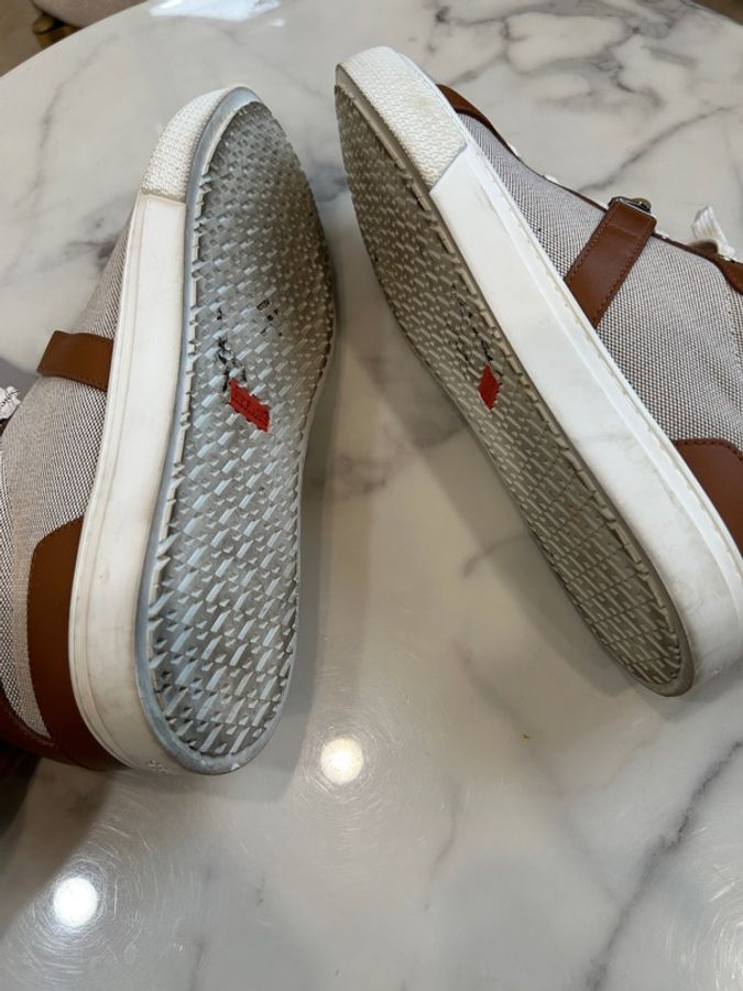 Hermes Kelly 帆布拼皮革 休閒鞋 40.5碼-4