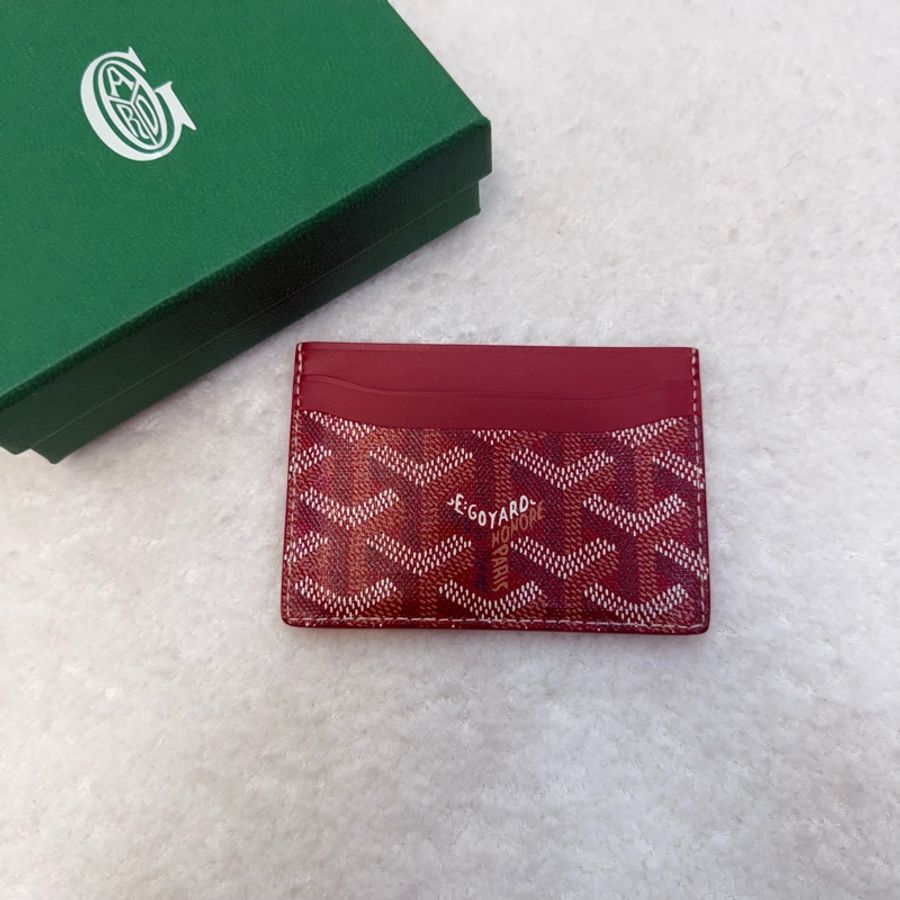 Goyard 紅色塗層帆布牛皮卡套-2