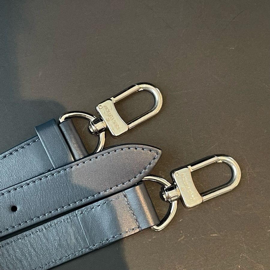 LV/路易威登 Keepal50 21年春夏限定藍色牛仔水彩扎染印花帆布手提包斜挎包 銀扣-7
