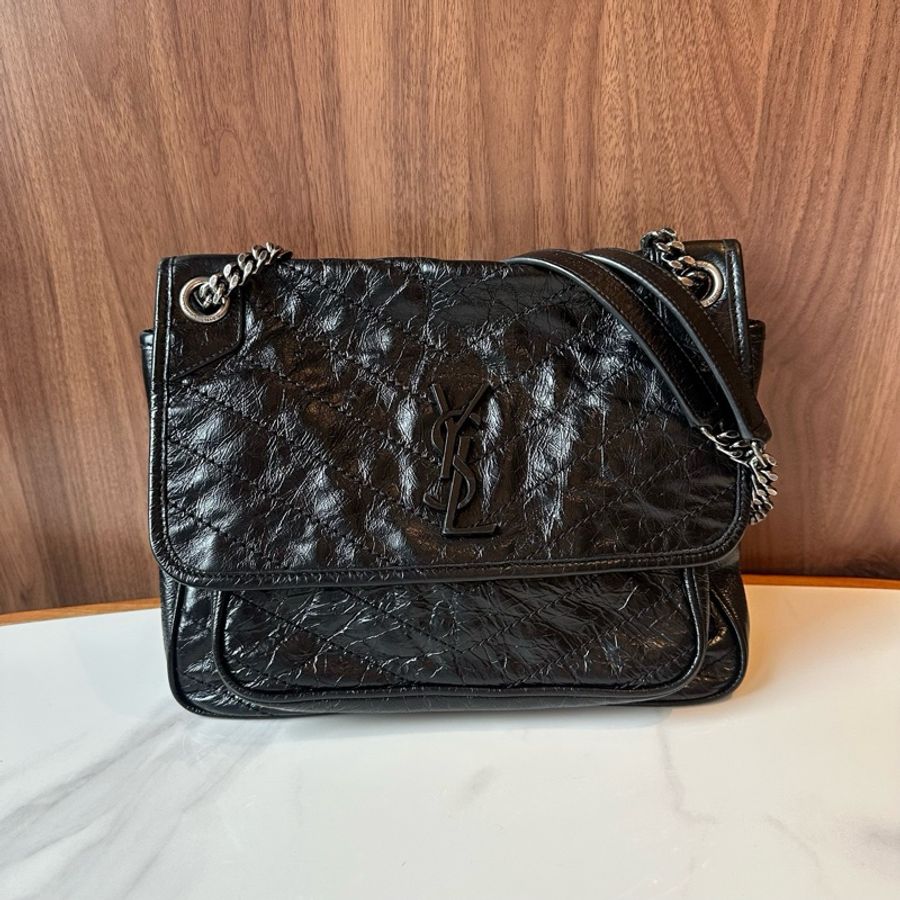 YSL聖羅蘭/Saint laurent NIKI中號單肩包斜挎包 黑色-0