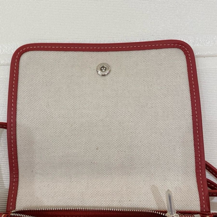 Goyard/高雅德 信封包斜挎包單肩包 紅色 可調節肩帶 銀扣-6