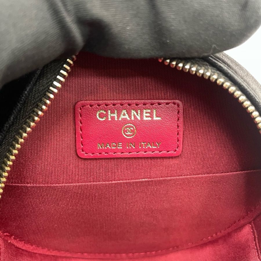 Chanel香奈兒 黑金全皮19bag圓餅鏈條包 斜挎包-7