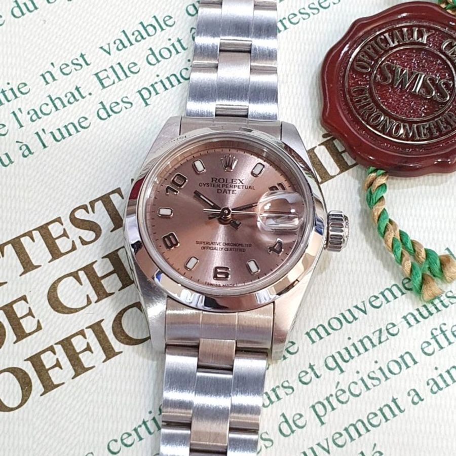 【大眾名錶】ROLEX 勞力士79160 Datejust 蠔式女錶 香檳粉色面盤 阿拉伯數字時標 底蓋原廠貼紙 錶徑26mm 2235自動機芯 B1392-5