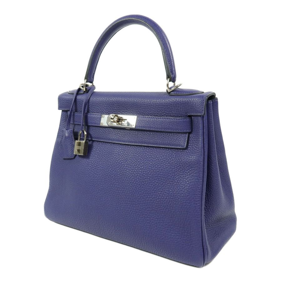 HERMES Taurillion Clemence皮革Kelly 28手挽肩背兩用袋Cassis-2