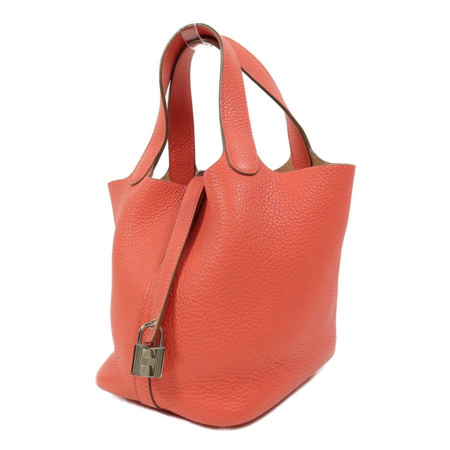 HERMES Taurillion Clemence皮革Picotin PM手挽袋Rose Texas-2