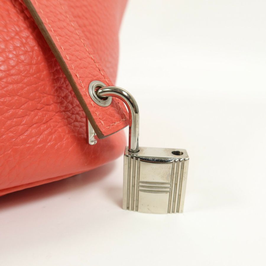 HERMES Taurillion Clemence皮革Picotin PM手挽袋Rose Texas-5