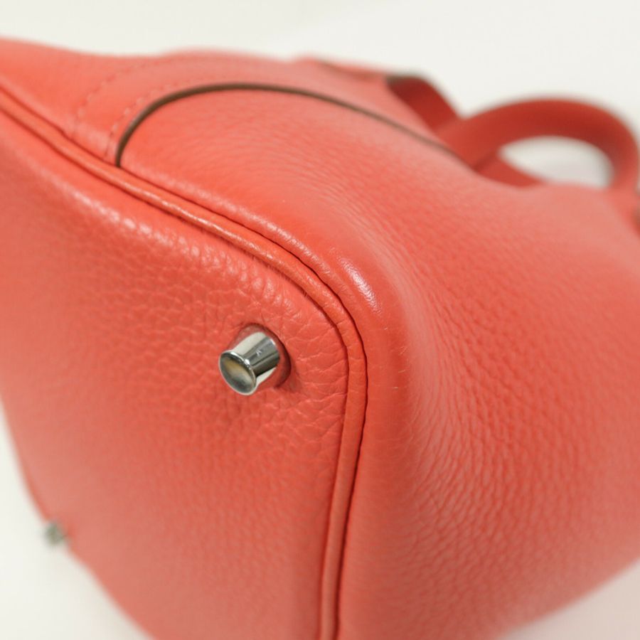 HERMES Taurillion Clemence皮革Picotin PM手挽袋Rose Texas-12